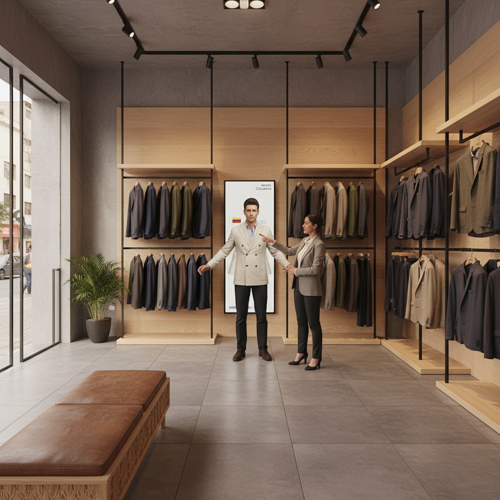 Ilustración sobre ¿qué define realmente el 'lujo accesible' en moda masculina? - Más que un traje: El 'lujo accesible' redefine el estilo masculino en Colombia