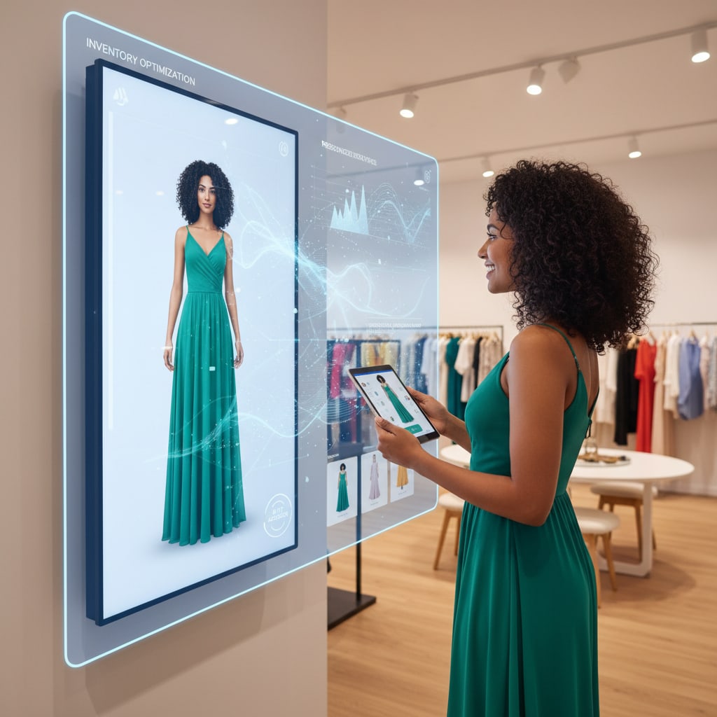 Ilustración sobre aterrizando en el closet real: desafíos de la ia para vestirnos en la vida cotidiana - IA y Moda: Del Metaverso a la Oficina, ¿Preparados para el Choque?