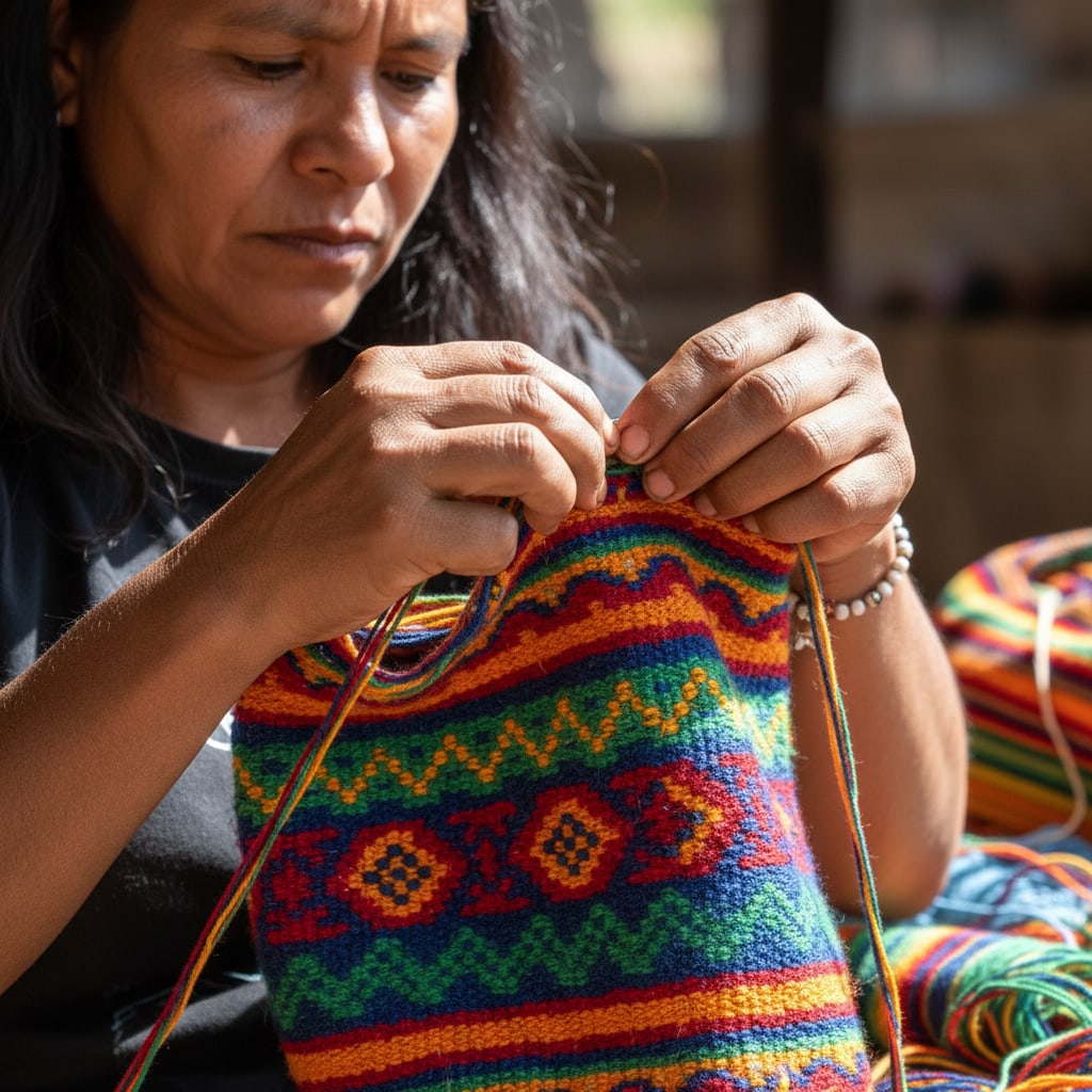 Ilustración sobre el algoritmo ancestral de la guajira: la mochila wayuu como código de estilo - ¿Mochila Wayuu: Un Algoritmo Ancestral de Estilo en la Moda?